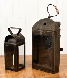 Two Antique Tin Lanterns (CTF10)