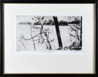 Brian D Lahe Drypoint Etching, Lake Temagami (CTF10)