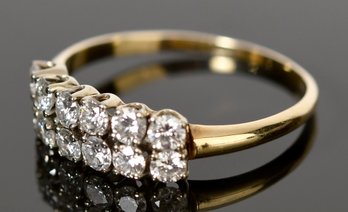 14k Gold Double Row Diamond Ring (CTF10)