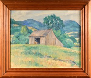 Lawton M. Patten Oil On Canvas,  Vermont Barn (CTF10)