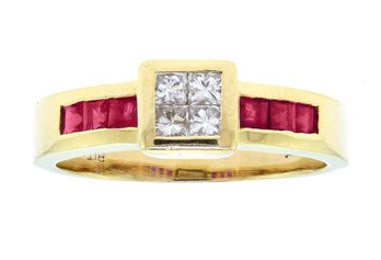 14k Gold, Ruby And Diamond Ring (CTF10)