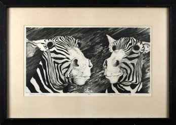 1969 Carolyn D. Anderson Print, Zebras (CTF10)