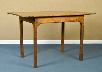 Vintage Bench Made Tiger Maple Porringer Top Table (CTF20)