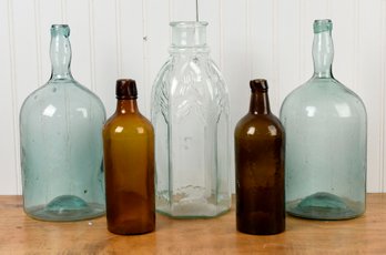 Five Antique Glass Bottles (CTF20)