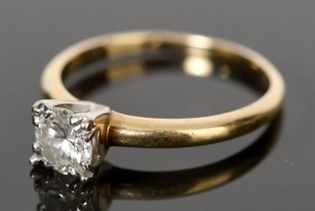 Antique 14K Gold And Diamond Engagement Ring (CTF10)