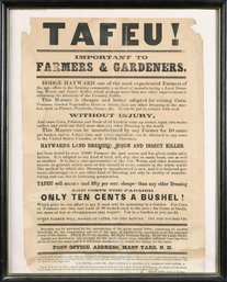 Antique Framed Broadside, Tafeu! (CTF10)