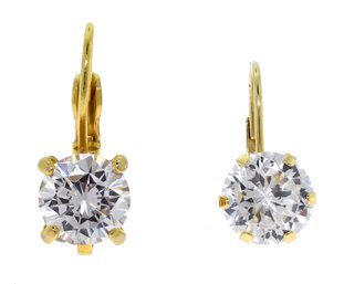CONDITION UODATE : 14k 4CT CZ Earrings (CTF10)