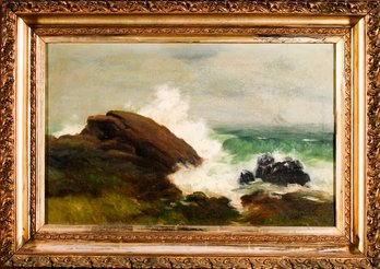 Vintage Louis D. Norton Oil On Canvas, Crashing Waves (CTF10)