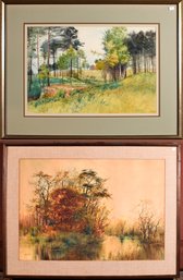 Two Vintage Louis D. Norton Watercolors, Landscapes (CTF20)