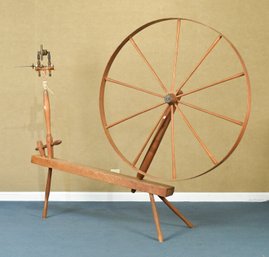 Large Spinning Wheel And Two Flax Wheels, 3 Pcs (CTF30)