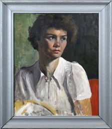 Early 20th C. American Oil On Canvas, Portrait Of Young Woman (CTF10)