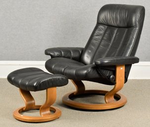 Ekornes Stressless Leather Lounge Chair And Ottoman (CTF20)