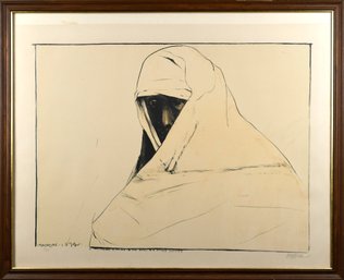 Leonard Baskin Lithograph, A Cheyanne Woman In The Robes Of A Secret Society (CTF10)