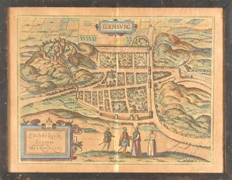 Antique Braun And Hogenberg Map Of Edinburgh (CTF10)