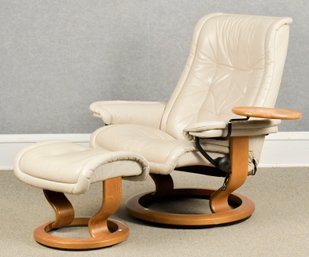 Ekornes Stressless Leather Lounge Chair And Ottoman (CTF20)