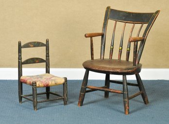 Two Antique Childs Chairs (CTF10)