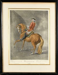 Antique Engraving After Johann Elias Ridinger, Equestrian Scene (CTF10)