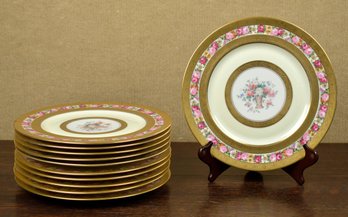 12 Vintage Heinrich & Co Signed Porcelain Dinner Plates (CTF20)