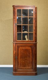 19th C. Mahogany Corner Cabinet, Needs Repair  (CTF30)