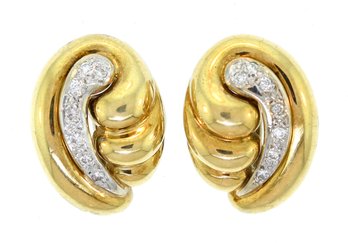 14k Gold And Diamond Earrings (CTF10)