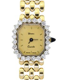 14k Gold And Diamond Geneva Wrist Watch (CTF10)