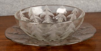 Lalique Crystal Dandelion Bowl And Plate (CTF20)