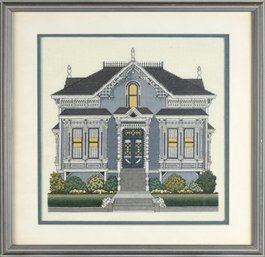 Vintage Needlework Of Blue House (CTF10)