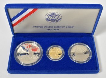 3 Piece Proof Set And $5 Dollar Gold Coin (CTF10)