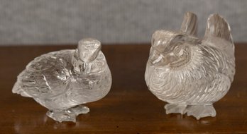Vintage Chinese Rock Crystal Mandarin Ducks (CTF10)