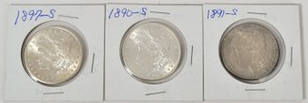 3 Morgan Silver Dollars (CTF10)