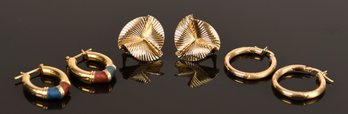 Vintage 14k Gold Earrings, 3 Prs. (CTF10)