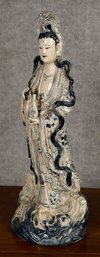 Vintage Chinese Quan Yin Ceramic Figurine (CTF10)