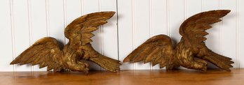 Two Antique Carved And Gilt Eagle Ornaments (CTF10)