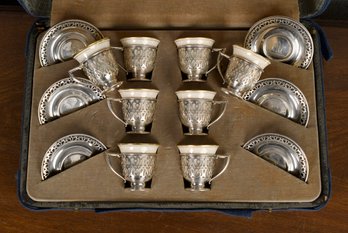 Sterling And Lenox Demitasse Set In Case (CTF10)
