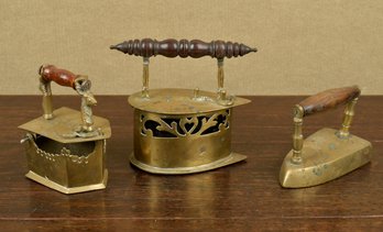 Three Antique Brass Irons (CTF10)