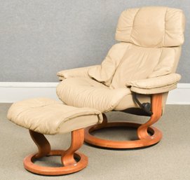 Ekornes Stressless Leather Chair And Ottoman (CTF20)