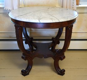 Antique Victorian Marble Top Parlor Table (CTF20)