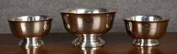 Two Sterling Revere Bowls With Plated Bowl (CTF10)