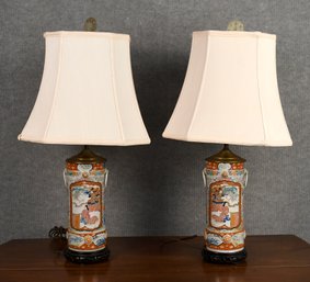 Pr. Japanese Porcelain Table Lamps (CTF20)