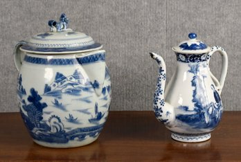 Antique Canton Cider Jug & Chinese Export Teapot (CTF20)