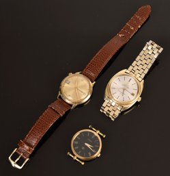 Vintage Watches 14k Gold Bulova Accutron, Omega Constellation & Gucci (CTF10)