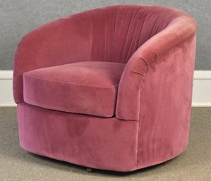 Vintage Purple Velour Swivel Chair (CTF20)