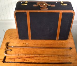 Vintage Suitcase & Three Canes (CTF10)