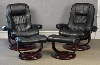 Pr. Lane Furniture Stressless Style Lounge Chairs (CTF40)