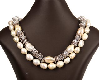 Two Freshwater Baroque Pearl Necklaces (CTF10)