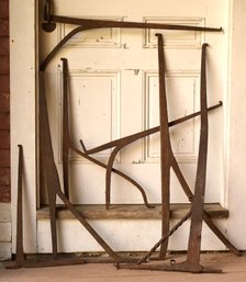 18th C. Wrought Iron Fireplace Cranes, 7 Pcs (CTF20)