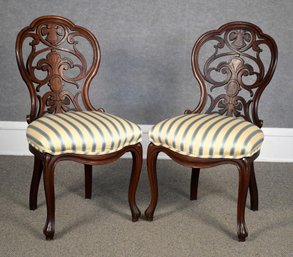 Pr. Of Antique Victorian Rosewood Parlor Chairs (CTF20)