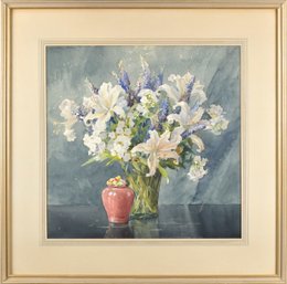 Molly Littlehale Murphy Watercolor, Vase Of Flowers (CTF10)