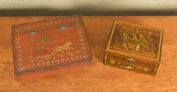 Two Contemporary Stenciled Boxes (CTF10)