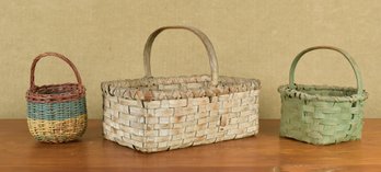 Three Antique Painted Baskets (CTF20)